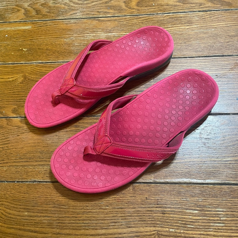 Vionic Women’s Size 10  Tide Pink Orthopedic Comfort Sandal Flip Flop